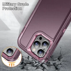 Purple Heavy Duty Defender Military Grade Case For IPhone 15 Pro 11 Purple Heavy Duty Defender Military Grade Case For IPhone 15 Pro -Cheap NewCase Store iphone 15 pro military grade defender case purple 5 86872.1694657215