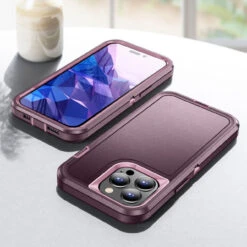 Purple Heavy Duty Defender Military Grade Case For IPhone 15 Pro 12 Purple Heavy Duty Defender Military Grade Case For IPhone 15 Pro -Cheap NewCase Store iphone 15 pro military grade defender case purple 6 97564.1694657215