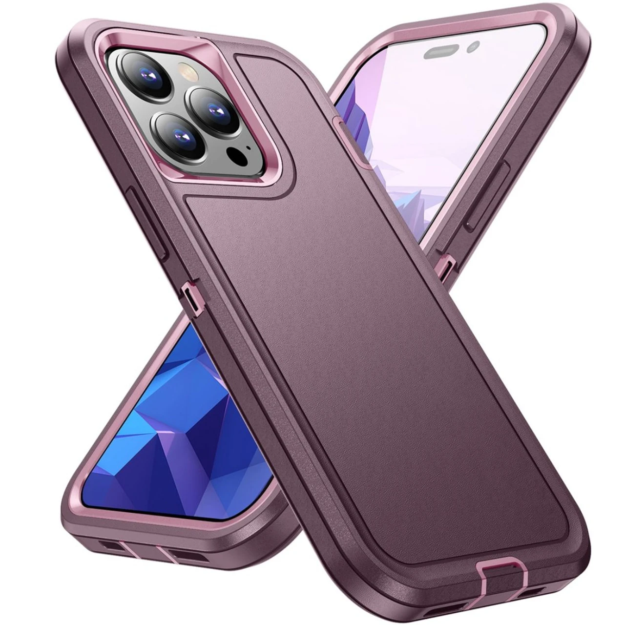 Purple Heavy Duty Defender Military Grade Case For IPhone 15 Pro 7 Purple Heavy Duty Defender Military Grade Case For IPhone 15 Pro - Image 7