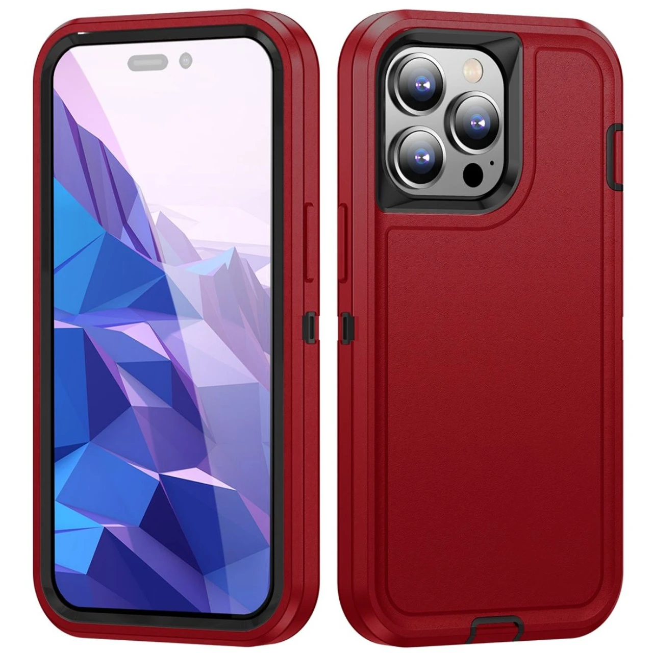Red Military Full Body Shock Proof Defender Case For IPhone 15 Pro 1 Red Military Full Body Shock Proof Defender Case For IPhone 15 Pro