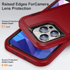 Red Military Full Body Shock Proof Defender Case For IPhone 15 Pro 10 Red Military Full Body Shock Proof Defender Case For IPhone 15 Pro -Cheap NewCase Store iphone 15 pro military grade defender case red 4 37990.1694657218