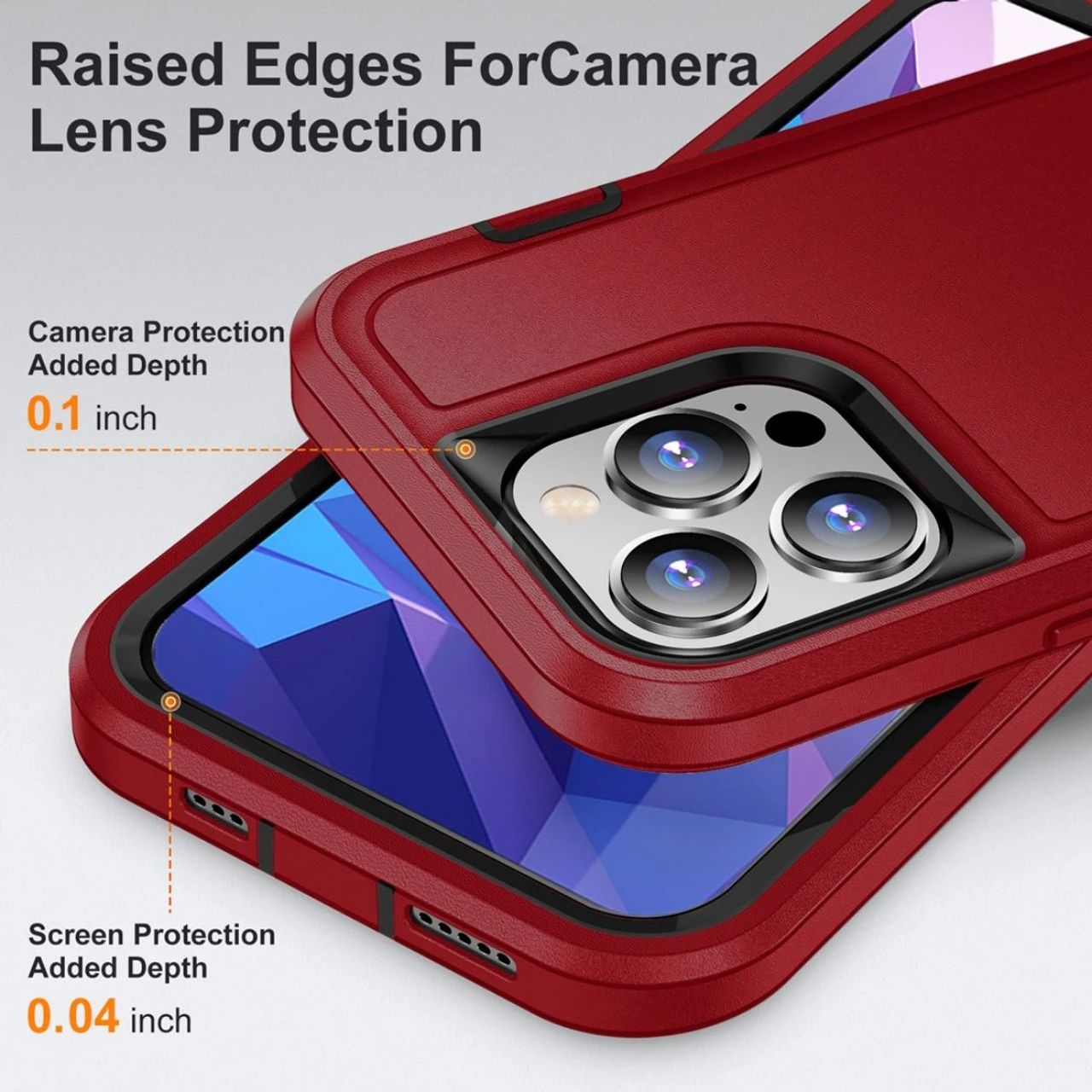 Red Military Full Body Shock Proof Defender Case For IPhone 15 Pro 4 Red Military Full Body Shock Proof Defender Case For IPhone 15 Pro - Image 4