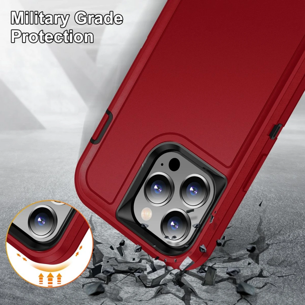 Red Military Full Body Shock Proof Defender Case For IPhone 15 Pro 5 Red Military Full Body Shock Proof Defender Case For IPhone 15 Pro - Image 5