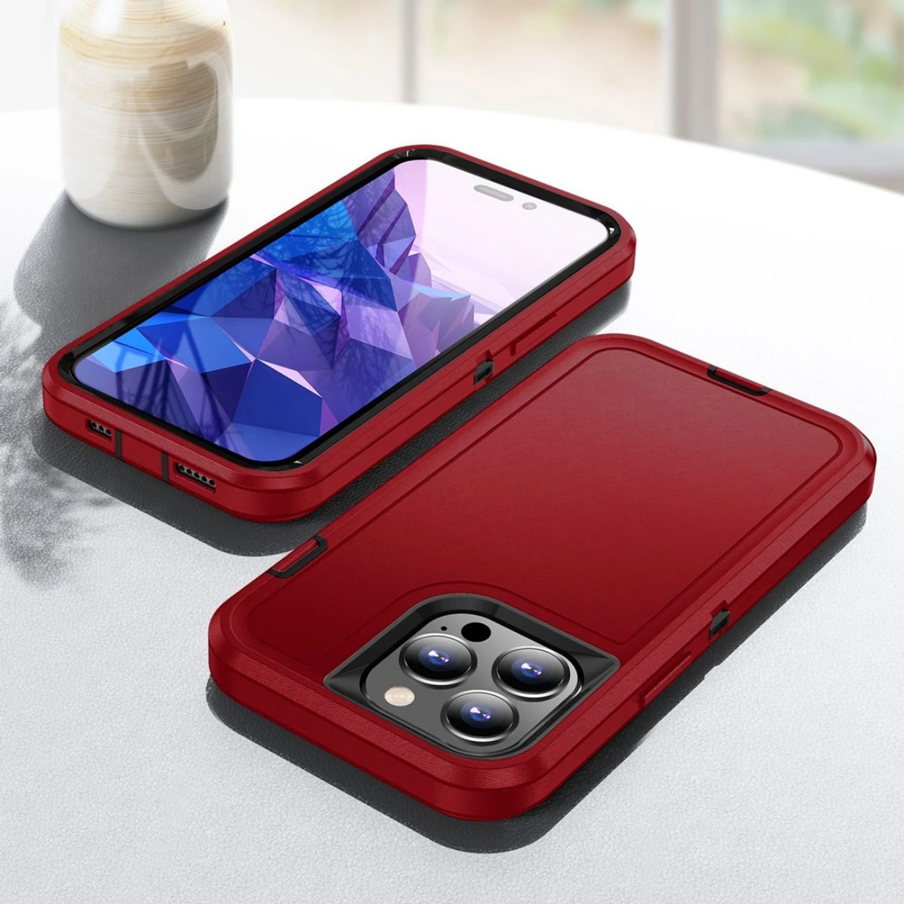 Red Military Full Body Shock Proof Defender Case For IPhone 15 Pro 6 Red Military Full Body Shock Proof Defender Case For IPhone 15 Pro - Image 6