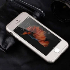 Silver 360 Protect Ultra Thin Case + Glass Protector For IPhone SE 1st Gen