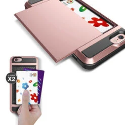 Rose Gold IPhone 5, 5S, SE 1st Gen (2016) Shock Proof Slide Card Armor Case -Cheap NewCase Store iphone 5 slide armor case rose gold 3 28189.1681432748
