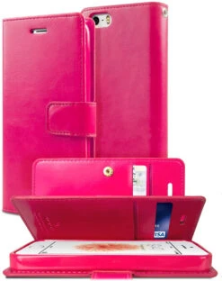 Hot Pink Genuine Mercury Mansoor Wallet Case For IPhone 5 / 5S / SE 1st Gen