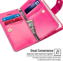 Hot Pink Genuine Mercury Mansoor Wallet Case For IPhone 5 / 5S / SE 1st Gen -Cheap NewCase Store iphone 5s se mercury mansoor wallet hot pink 3 40874.1675228865