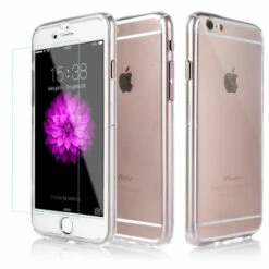 Clear Full Protection Case + Tempered Glass Protector For IPhone 6 / 6S