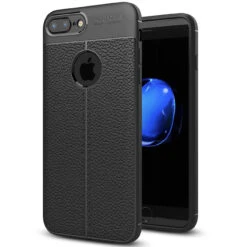 Black Ultra Slim Carbon Fibre Leather Textured Case For IPhone 6 / 6S