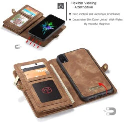 IPhone 6 / 6S CaseMe 11 Card Slot Wallet Purse Magnetic Case - Brown -Cheap NewCase Store iphone 6 detachable zipper wallet brown 3 10803.1660620881