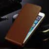 Brown Genuine Leather Flip Case For Apple IPhone 6 / 6S Phone Cover
