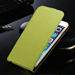 Green Vertical Flip Genuine Leather Case Cover For Apple IPhone 7