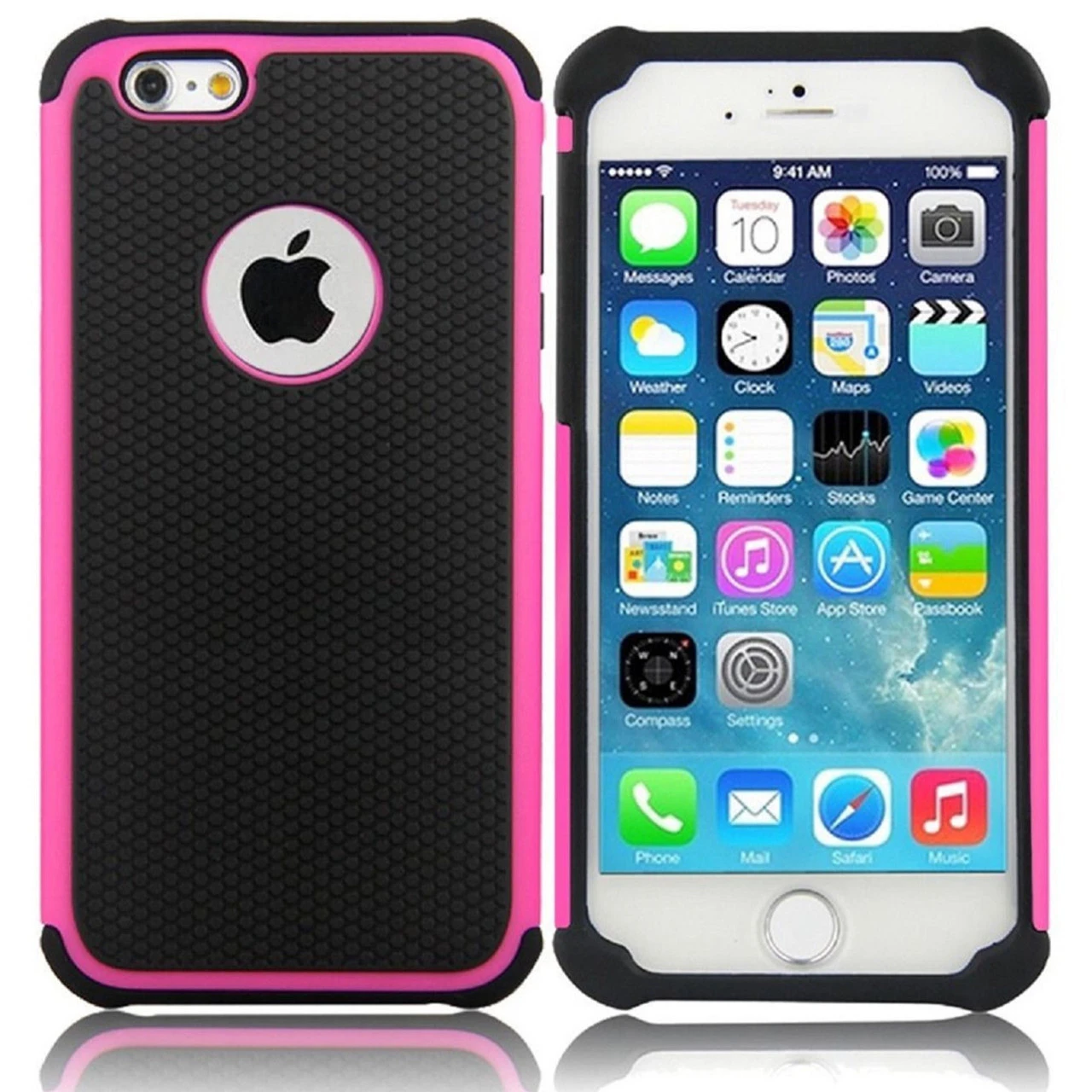 Hot Pink Apple IPhone 6 / 6S Heavy Duty Defender Case Cover 1 Hot Pink Apple IPhone 6 / 6S Heavy Duty Defender Case Cover
