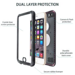 Apple IPhone 6 / 6S Waterproof Dirtproof Shock Proof Case - Black -Cheap NewCase Store iphone 6 waterproof case black 6 27986.1646263883