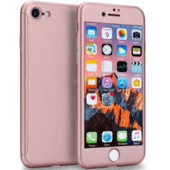 Rose Gold Full Body 360 Degree Protection Case For IPhone 7 Plus / 8 Plus