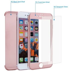 Rose Gold IPhone 8 Full Body Coverage 360 Degree Protection Case -Cheap NewCase Store iphone 7 8 360 protect case rose gold 3 48383.1522377310
