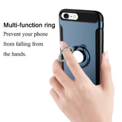 Navy Blue Shock Proof 360 Degree Ring Stand Case For IPhone 7 / 8 -Cheap NewCase Store iphone 7 8 360 ring case blue 4 92063.1520493553