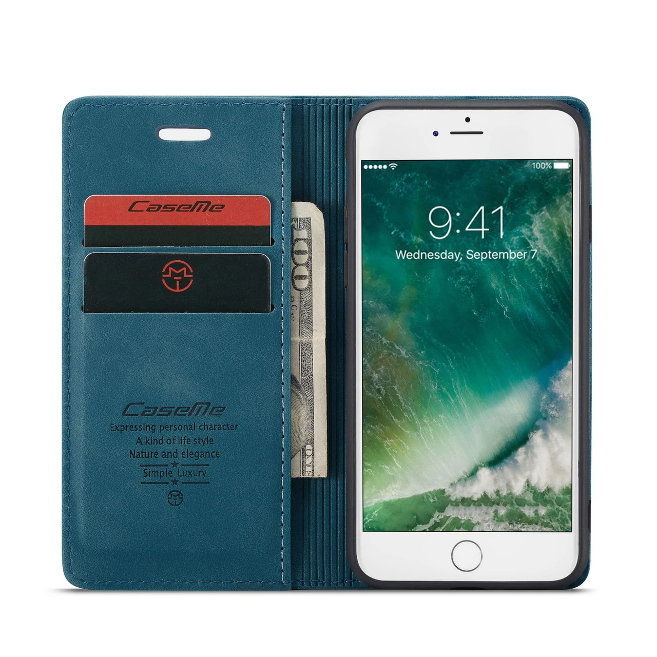 Blue IPhone 6 Plus / 7 Plus / 8 Plus CaseMe Compact Flip Wallet Case 10 Blue IPhone 6 Plus / 7 Plus / 8 Plus CaseMe Compact Flip Wallet Case - Image 10