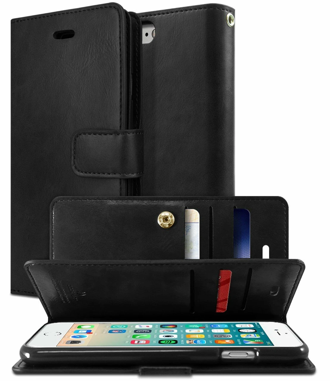 Black Genuine Mercury Mansoor Wallet Case For IPhone 6 Plus / 6S Plus 1 Black Genuine Mercury Mansoor Wallet Case For IPhone 6 Plus / 6S Plus