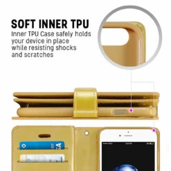 Stylish Gold IPhone 6 / 6S Genuine Mercury Mansoor Diary Wallet Case -Cheap NewCase Store iphone 7 8 mercury mansoor wallet gold 6 31501.1683164127