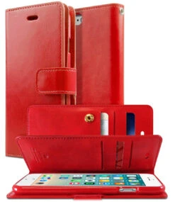 Red Genuine Mercury Mansoor Wallet Case For IPhone 5 / 5S / SE 1st Gen