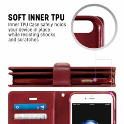 Classy Wine IPhone 6 / 6S Genuine Mercury Mansoor Quality Wallet Case -Cheap NewCase Store iphone 7 8 mercury mansoor wallet wine 6 62535.1683164105