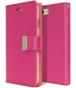 Stylish IPhone 7 / 8 Genuine Mercury Rich Diary Wallet Case - Hot Pink