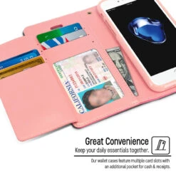 Hot Pink Mercury Rich Diary Wallet Case For IPhone 7 Plus / 8 Plus -Cheap NewCase Store iphone 7 8 mercury rich diary hot pink 4 31962.1667281738