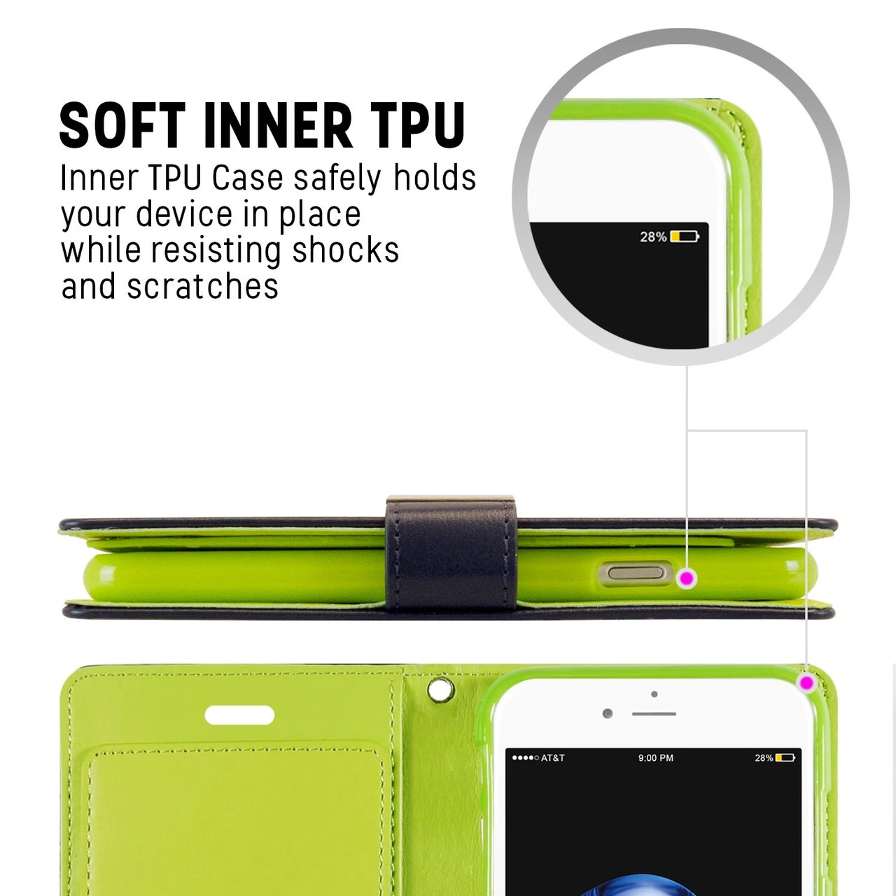 Navy IPhone 7 Plus / 8 Plus Mercury Rich Diary 6 Card Slot Wallet Case 2 Navy IPhone 7 Plus / 8 Plus Mercury Rich Diary 6 Card Slot Wallet Case - Image 2