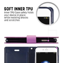 Stylish Purple IPhone 7 Plus / 8 Plus Mercury Rich Diary Wallet Case -Cheap NewCase Store iphone 7 8 mercury rich diary purple 2 67994.1689295717