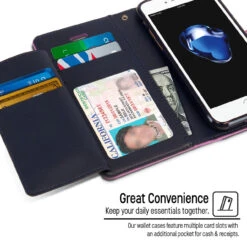 Stylish Purple IPhone 7 Plus / 8 Plus Mercury Rich Diary Wallet Case -Cheap NewCase Store iphone 7 8 mercury rich diary purple 4 88596.1689295717