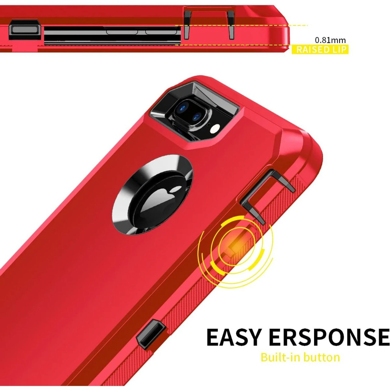 Red Full Body Heavy Duty Defender Case For IPhone 7 / 8 2 Red Full Body Heavy Duty Defender Case For IPhone 7 / 8 - Image 2