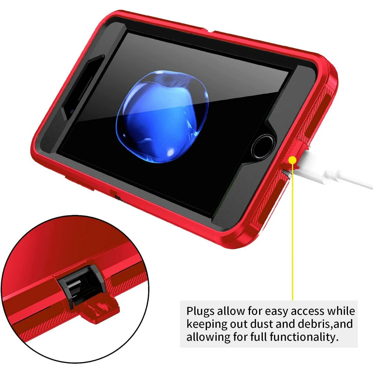 Red Full Body Heavy Duty Defender Case For IPhone 7 / 8 5 Red Full Body Heavy Duty Defender Case For IPhone 7 / 8 - Image 5