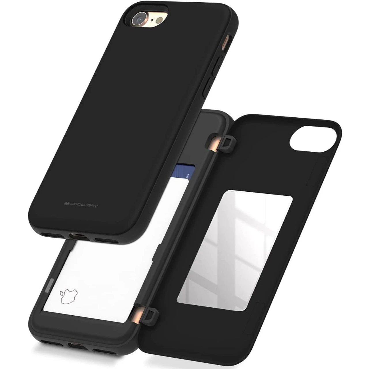 Black Goospery Slim Magnetic Door Credit Card Case For IPhone 7 / 8 / SE 2020 1 Black Goospery Slim Magnetic Door Credit Card Case For IPhone 7 / 8 / SE 2020