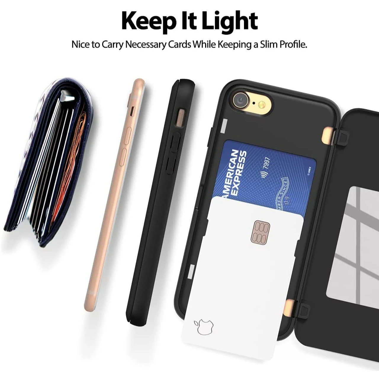 Black Goospery Slim Magnetic Door Credit Card Case For IPhone 7 / 8 / SE 2020 5 Black Goospery Slim Magnetic Door Credit Card Case For IPhone 7 / 8 / SE 2020 - Image 5