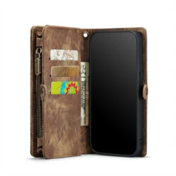Retro Brown 2 In 1 Wallet Detachable Shock Proof Case For IPhone 7 / 8 / SE 2nd And 3rd Gen