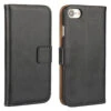 Black Genuine Leather Business Wallet Case For Apple IPhone 7 / 8