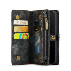 Black IPhone 7 Plus / 8 Plus Multi-functional Wallet Purse Magnetic Case