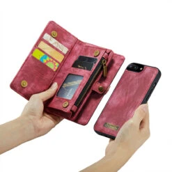 Red CaseMe 2 In 1 Wallet Purse / Magnetic Case For IPhone 7 Plus / 8 Plus -Cheap NewCase Store iphone 7 plus 8 plus caseme multifunctional wallet red 3 46692.1689825799