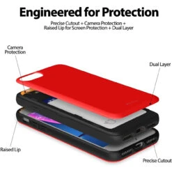Red Goospery Slim Magnetic Door Credit Card Case For IPhone 7 Plus / 8 Plus -Cheap NewCase Store iphone 7 plus 8 plus goospery magnetic door case red 5 75504.1667280843