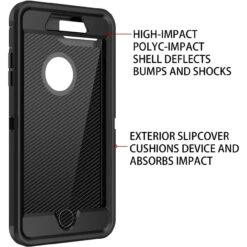 Black IPhone 7 Plus / 8 Plus Tough Military Grade Drop Proof Defender Case -Cheap NewCase Store iphone 7 plus 8 plus military grade defender case black 5 14791.1673678439