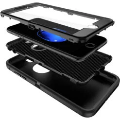 Black IPhone 7 Plus / 8 Plus Tough Military Grade Drop Proof Defender Case -Cheap NewCase Store iphone 7 plus 8 plus military grade defender case black 6 03601.1673678439