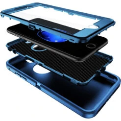 Blue Tradies Military Defender Heavy Duty Case For IPhone 7 Plus / 8 Plus -Cheap NewCase Store iphone 7 plus 8 plus military grade defender case blue 3 70248.1673678441