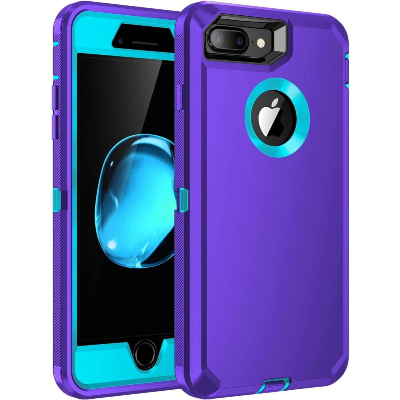Purple Heavy Duty Defender Military Grade Case For IPhone 7 Plus / 8 Plus 1 Purple Heavy Duty Defender Military Grade Case For IPhone 7 Plus / 8 Plus