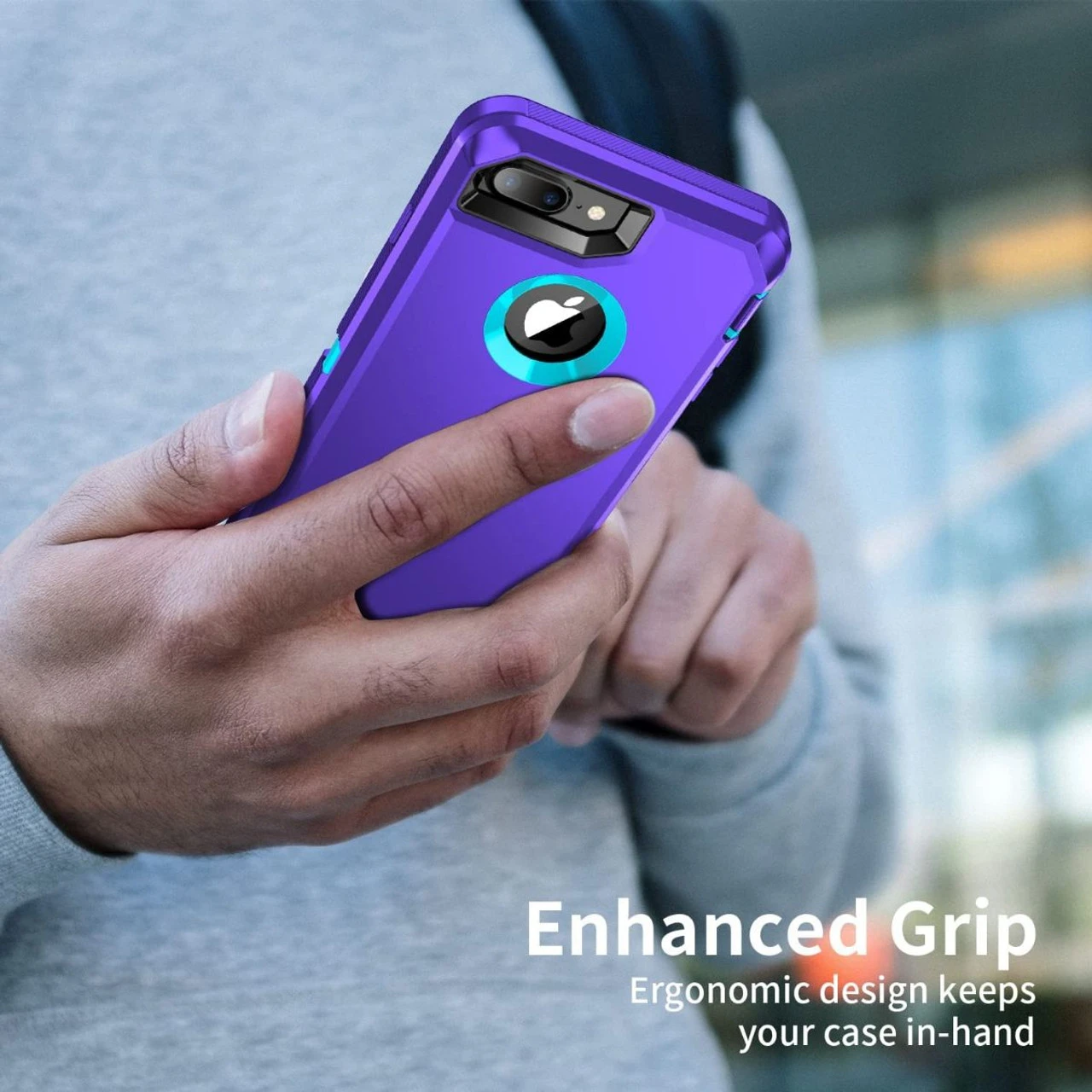 Purple Heavy Duty Defender Military Grade Case For IPhone 7 Plus / 8 Plus 5 Purple Heavy Duty Defender Military Grade Case For IPhone 7 Plus / 8 Plus - Image 5