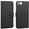 Black Genuine Leather Wallet Case For Apple IPhone 7 Plus