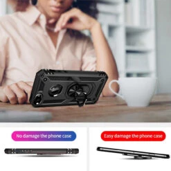 Black Hybrid Kickstand Dual Layer Case For Apple IPhone 8 -Cheap NewCase Store iphone 8 metal ring kickstand case black5 60322.1591342563