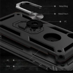 Black 360 Rotating Metal Ring Armor Stand Case For IPhone 8 Plus -Cheap NewCase Store iphone 8 metal ring kickstand case black6 77824.1666695341