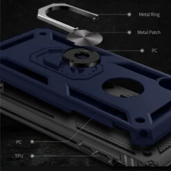 Navy 360 Rotating Metal Ring Shock Proof Stand Case For IPhone SE 2020 -Cheap NewCase Store iphone 8 metal ring kickstand case navy 6 08618.1681438922